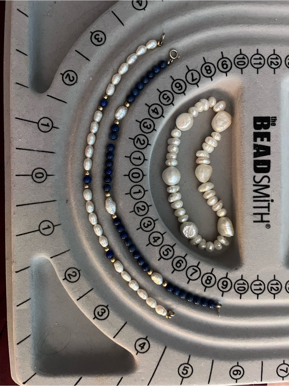 Pearl and Navy Bead Bracelet Set - Women Jewelry